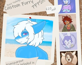 Encargo de Furry PFP personalizado / Arte de avatar digital de Fursona (PNG)