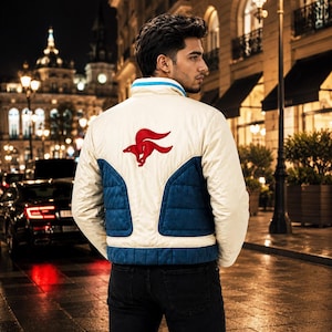 Star Fox Cosplay-jacka | Herrjacka i äkta läder med gamer-bikermotiv | Skräddarsydd hantverksdesign