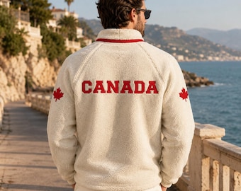 Shane Hollander Sherpa Jacket | Maple Leaf & Canada Inspired Fleece | Heated Rivalry Series Costume | Premium Winter Outerwear