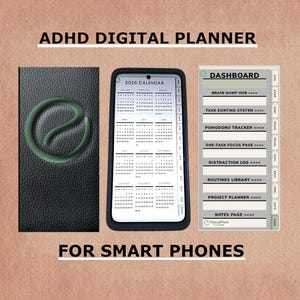 Planificador digital para TDAH para teléfonos Android/Sistema de productividad FocusFlow con hipervínculos en PDF