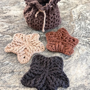 Reusable Face Scrubbies with Drawstring Bag | Cotton Makeup Remover Pads | Crochet Facial Pads | Eco Friendly Gift | Spa Set