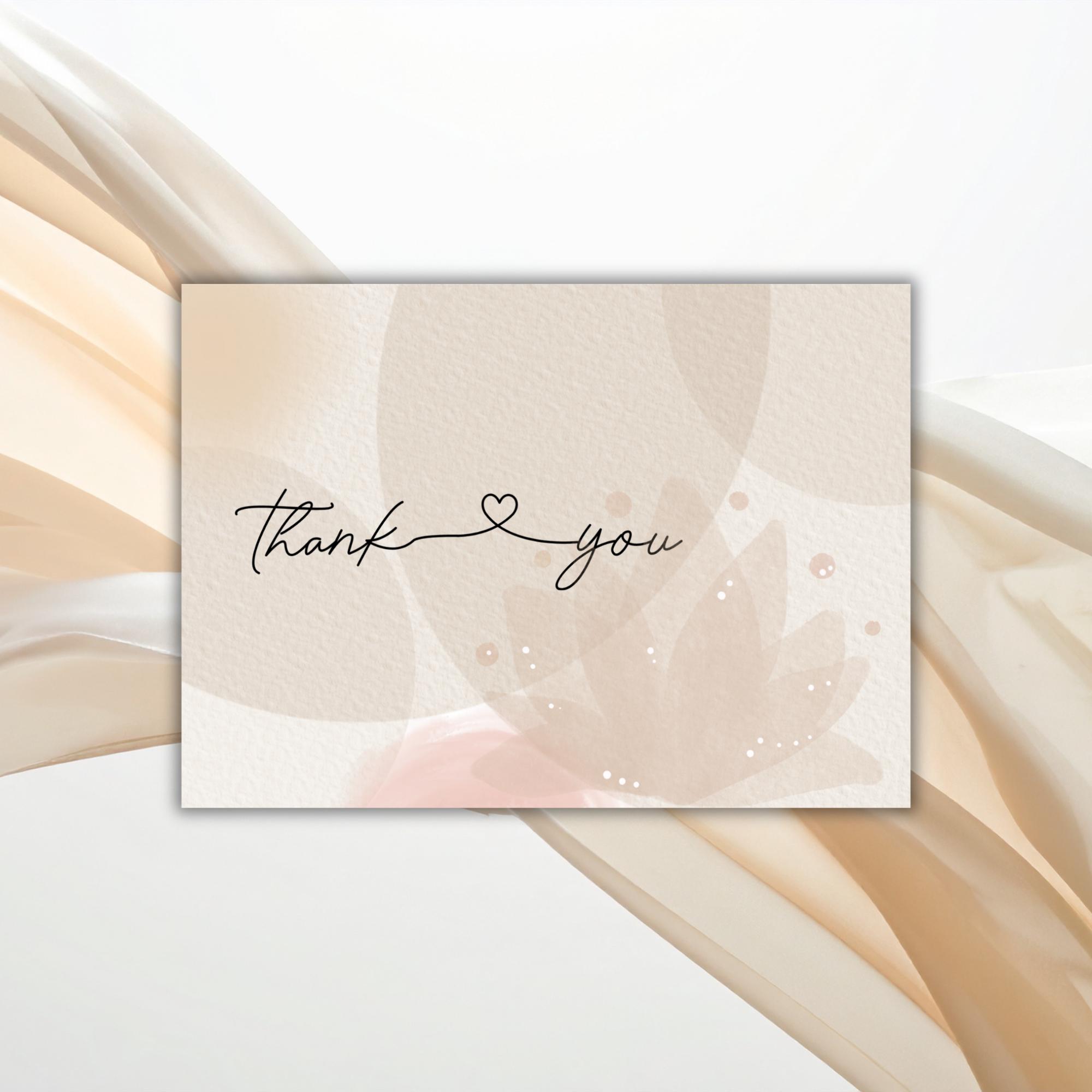 Editable Thank You Card Template Canva Template 5 X 7 Inch Minimal ...