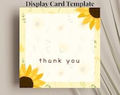 Sunflower Earring Display Card Template, Editable Canva Jewelry Card, Printable Piercing and Clip On Packaging Card
