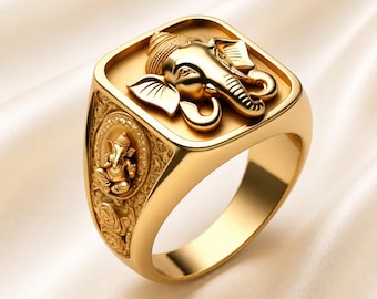 Ganesha Ring Thai Amulet Ring, Beautiful, Good Luck, God Success, Hindu, Ganesh, Lord of Ganesha, Ohm, Unisex Ring, Wealth Wisdom God Ring.