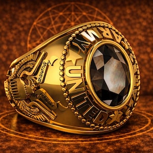 United States Army Ring, Men's Army Ring, US Military Ring, Black Army Ring, 925 Sterling Silver Ring, solid Ring, Dad's Army Gift, US Ring.