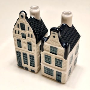 Casa azul vintage de KLM Delft, casas holandesas de KLM, conjunto de casas adosadas de Ámsterdam, artículos de colección de Holland Airlines, regalo de clase ejecutiva de KLM
