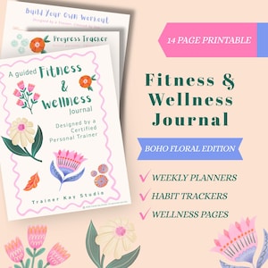 Boho Floral Fitness Wellness Journal: weekplanner: routine voor zachte reset