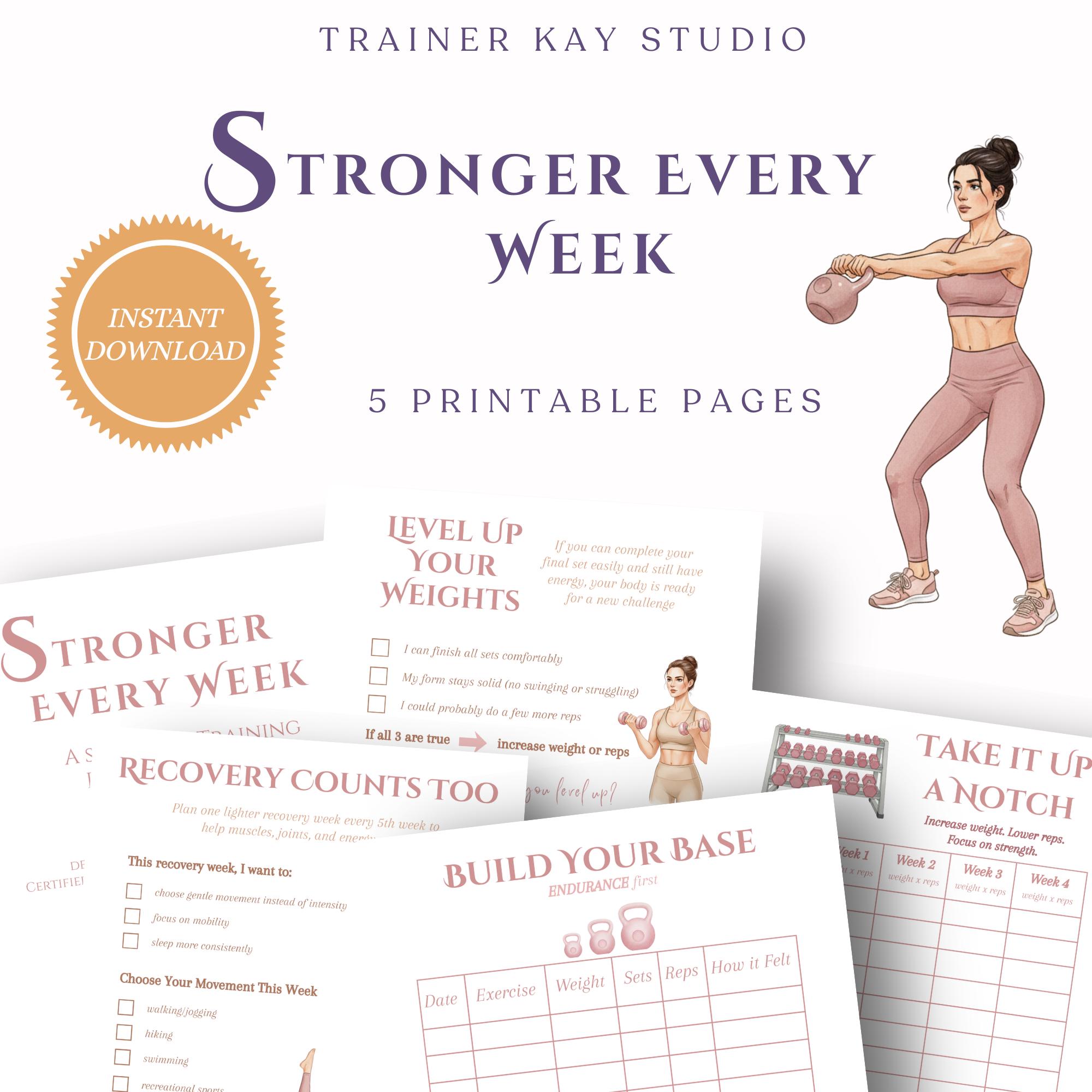 Strength Training Tracker Printable | Progressive Workout Planner ...