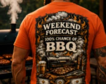 Weekend Forecast BBQ Shirt, Grilling Smoker Apparel, Dad Gift, Backyard Grill Master Tee
