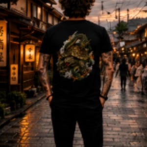 Genbu Guardian Turtle Dragon T Shirt Japanese Mythology Samurai Tattoo Graphic Gift Unisex Tee