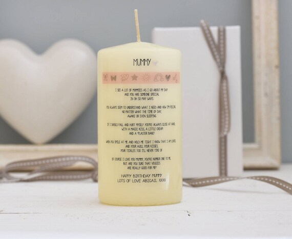 personalised mum candle