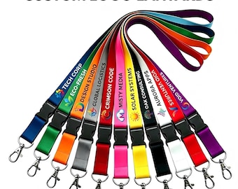 Cordones personalizados al por mayor, cordón para el cuello personalizado con logotipo personalizado para credencial de identificación, cordones personalizables para reuniones, regalo para eventos corporativos