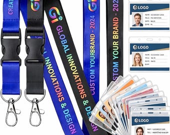 Cordones personalizados con portatarjetas de identificación horizontal transparente, cordón personalizado al por mayor para oficina de escuela de cruceros, portatarjetas de identificación personalizado