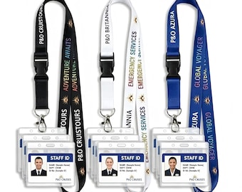 Cordón personalizado con portatarjetas de identificación horizontal transparente, cordón para el cuello personalizado al por mayor, cordones con logotipo personalizado, regalo para reuniones familiares (hombres y mujeres).