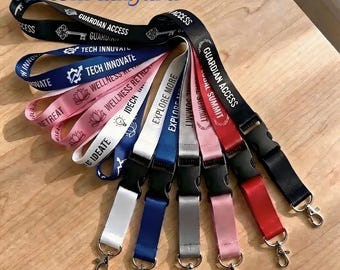 Cordón personalizado para el cuello, cordón personalizado con logotipo, cordones al por mayor para credenciales de identificación, cordones para reuniones, cordón de seguridad desprendible al por mayor