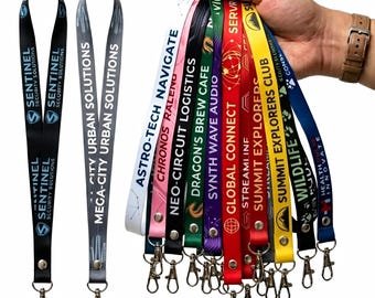 Cordones personalizados impresos, correas de poliéster para el cuello para eventos, conferencias y promoción de marca.