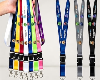 Cordón personalizado con logotipo - Cordón de identificación personalizado al por mayor para empresas, escuelas y eventos.