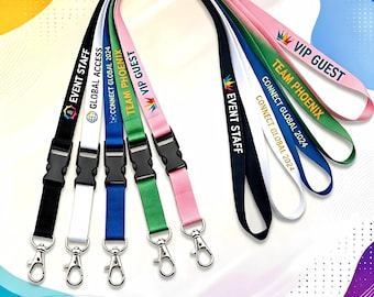 Cordones personalizados al por mayor, cordón y portatarjetas personalizados para el trabajo, cordón personalizado con texto y logotipo, cordones promocionales para eventos y empresas.