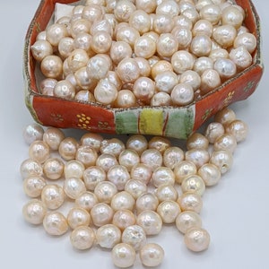 Losse zoetwaterparels 14 mm x 14 mm - grote barokparel met hoge glans, niet geboord - grote barokparels - gratis verzending