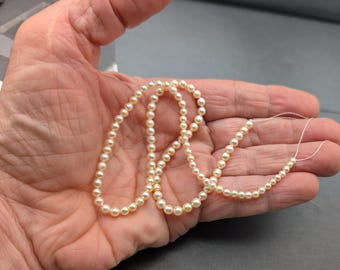 Japanese Akoya Cultured Pearl Strand 2-3mm Baroque Saltwater Pearls 16 Inch Graduated Strand Champagne Color