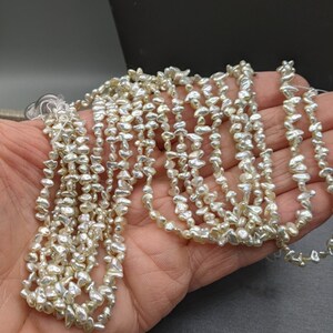 5 Strand Lot Keshi Pearls - Japanese Akoya Natural Color AAA Pearls - Saltwater Keshi Pearls  - 5 Strand Lot Wholesale Pearlexporting