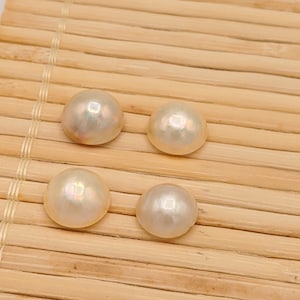 Mabe Pearls - South Sea Mabe Pearl Lot - Natural Color Golden Saltwater Mabe Pearls - Light Golden, Champagne Color Lot of 4 Pearls Closeout