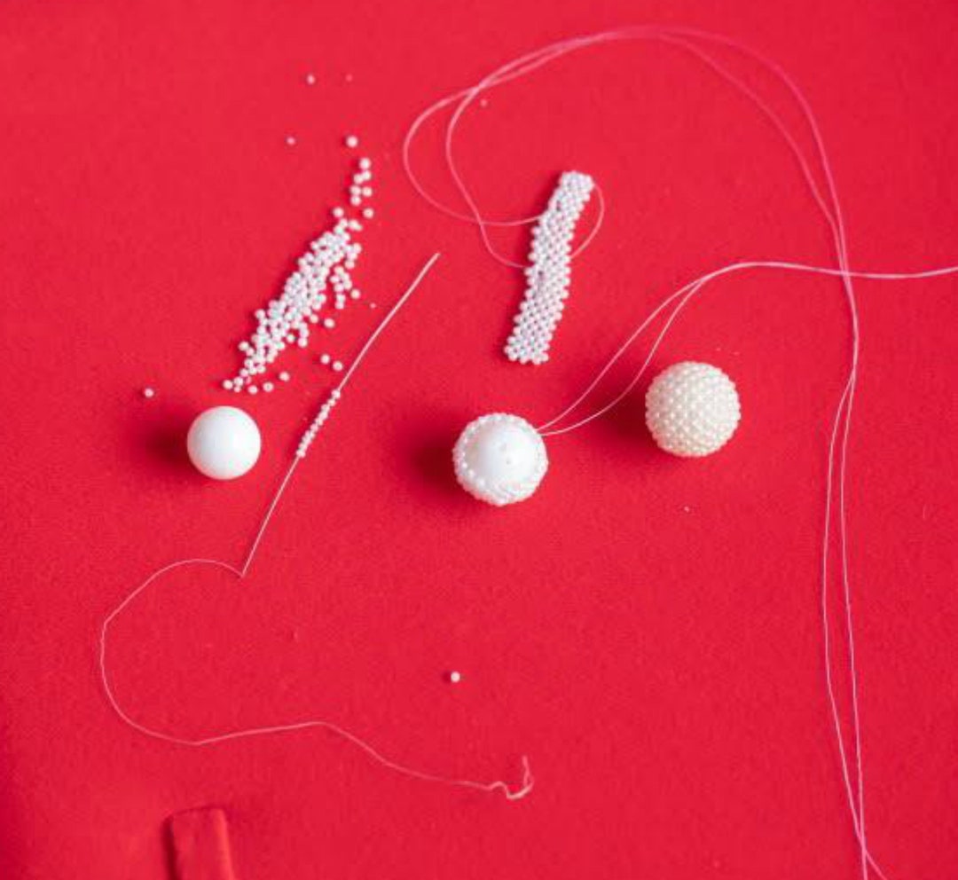 Handwoven exseed Bead Japanese Akoya Saltwater Keshi Pearl Wrapped Bead Very Unique and One of A