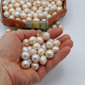 Losse zoetwaterparels 14 mm x 14 mm - grote barokparel met hoge glans, niet geboord - grote barokparels - gratis verzending