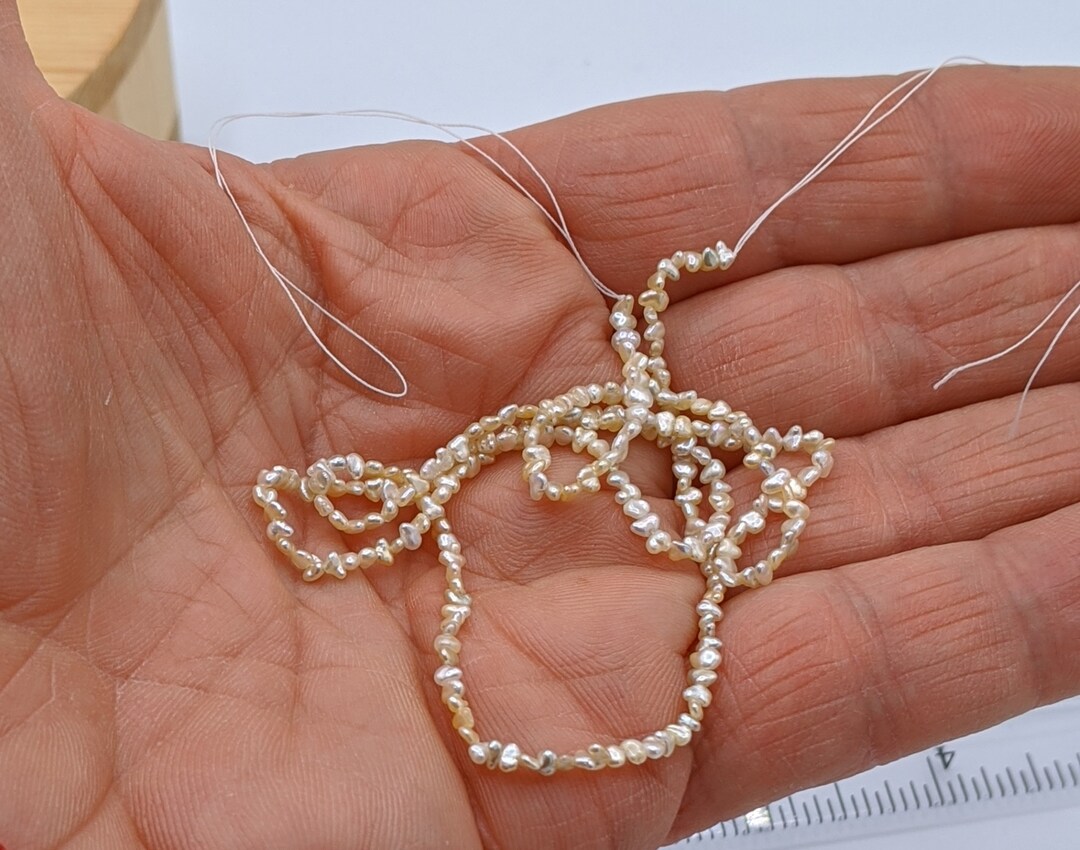 Japanese Akoya Natural Color Saltwater Keshi Pearls Strands - Mixture ...