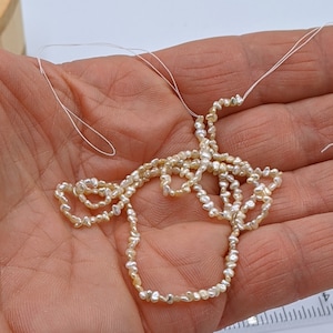 Japanese Akoya Natural Color Saltwater Keshi Pearls Strands - Mixture of Off White and Cream in Color - Free Shipping Deal of the Day