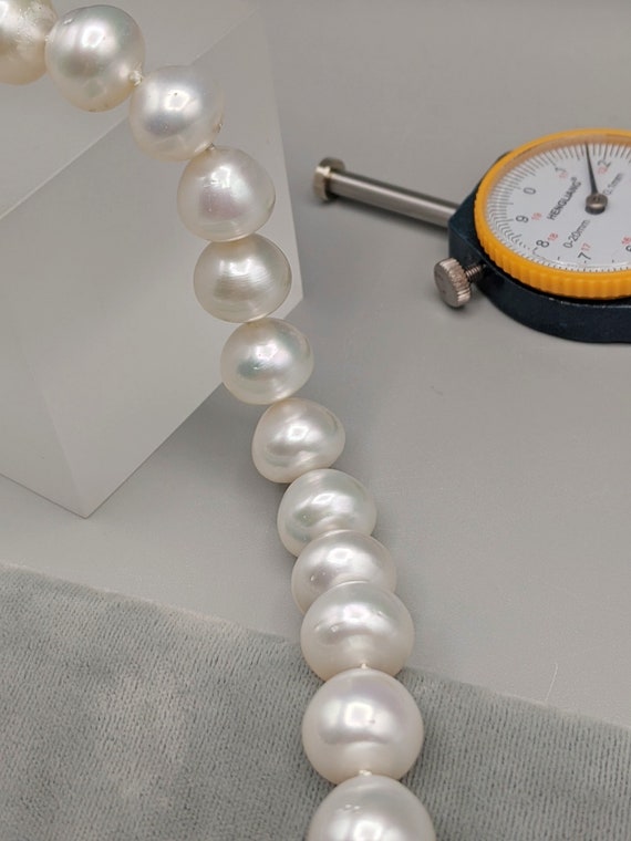 大型ヴィンテージバロック南洋養殖真珠ネックレス - ナチュラルオフ