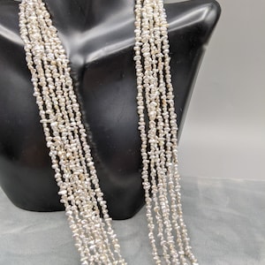 Keshi Pearls - Japanese Akoya Natural Color - 16 or 7 Inch Strand Size of Keshi 3.0 x1.5 mm - Light Silver with Gray  Mix Colors
