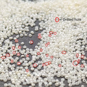 Smallest Pearls In the World - Loose White Fully Drilled Pearls 0.7mm to 1.2 mm Super Tiny Perfect for Repair Work - Fully Drilled Pearls