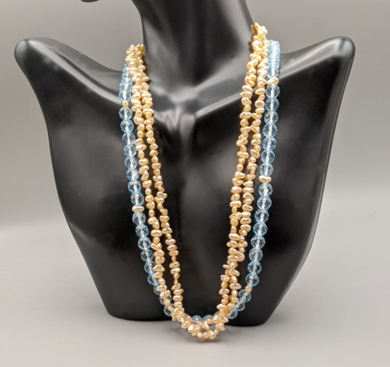 Tourmaline Bead and Cultured Freshwater Stick Pearl Necklace 24-inch Length Tourmaline Bead and Cultured Freshwater Stick Pearl Necklace 24-inch Length