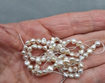 Very Large Japanese Akoya Side Drilled Natural Color Saltwater Keshi Pearls  1 Strand Light Silver and  Light Champagne Overtone Color AAA