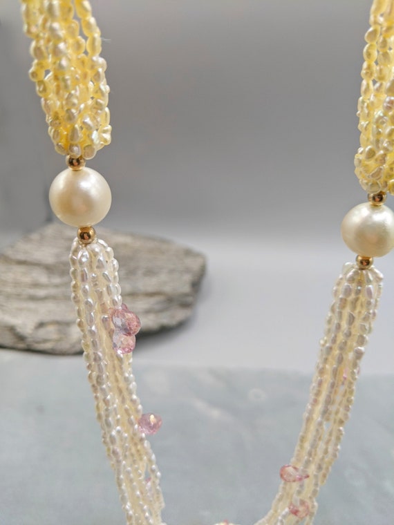 Keshi Pearl Necklace, Pink Topaz, South Sea and Japanese Saltwater