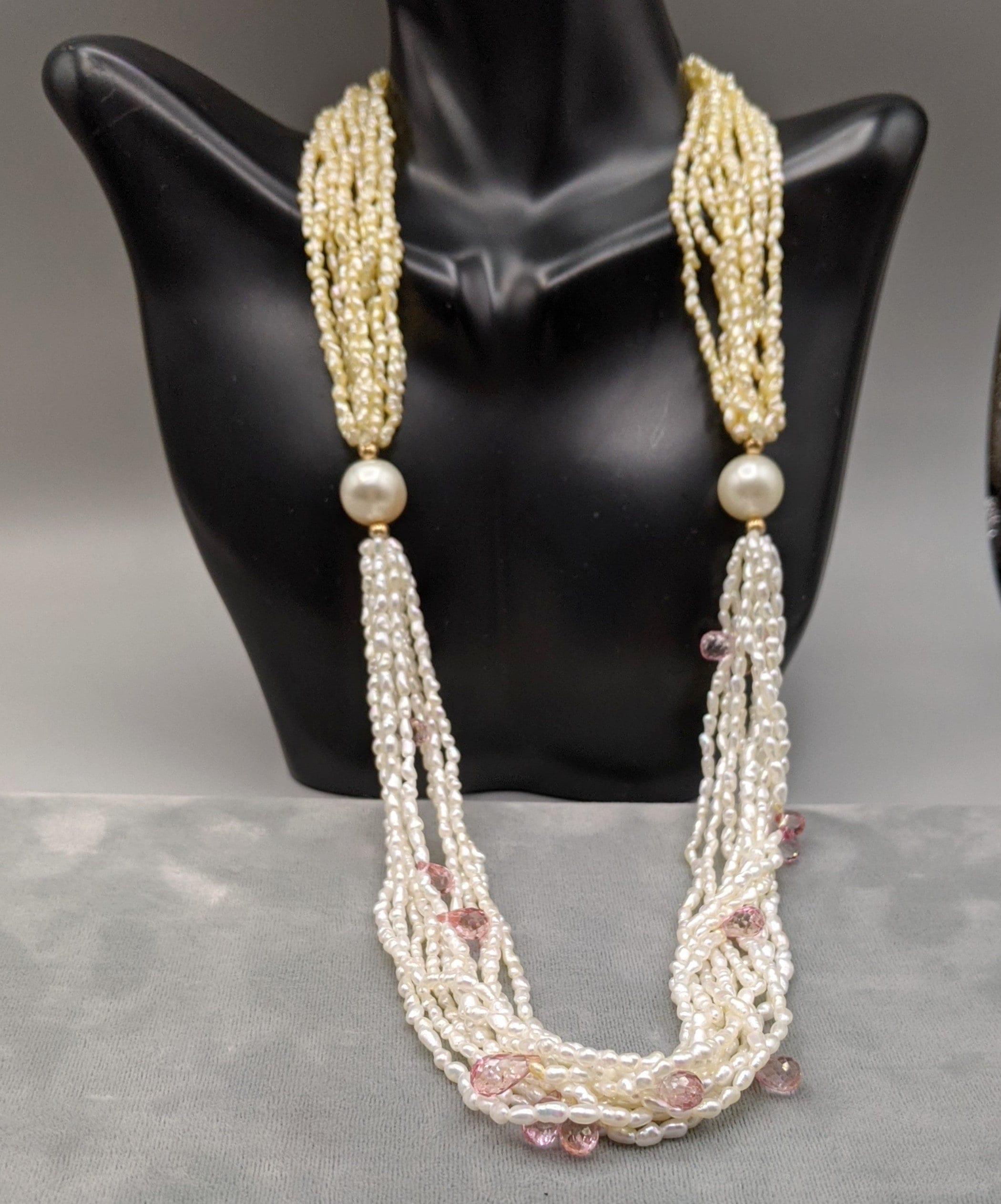 アクセサリー birth1970 akoya keshi Pearl necklace Keshi Pearl Necklace, Pink Topaz, South Sea and Japanese Saltwater