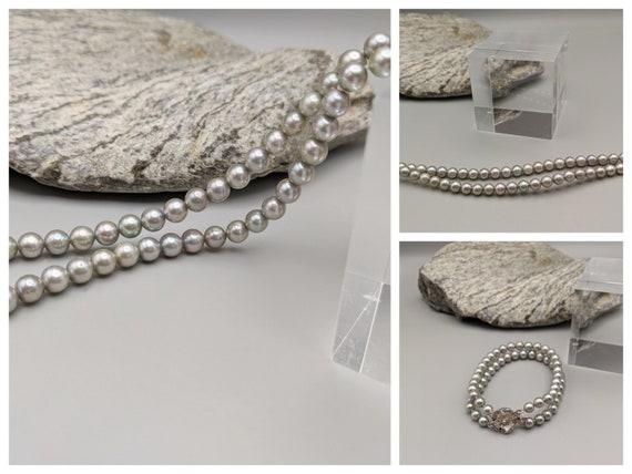 Round Steel Grey Japanese Akoya Saltwater Pearl Necklace, 6.0-8.9mm – –  Mangatrai Gems & Jewels Pvt Ltd