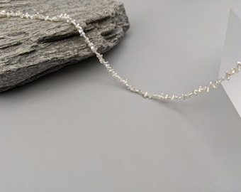 Keshi Strands, Japanese Akoya Keshi Pearl Strand Iridescent Silver, Saltwater Pearls