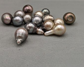 Perla Di Tahiti A Goccia In Un Unico Pezzo, Non Forata, Pezzo - Foto 8