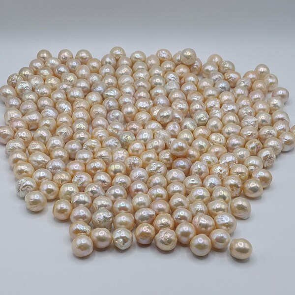 Natural 12-14mm White Luster Baroque Freshwater Pearl Loose Bead | 15" Strand