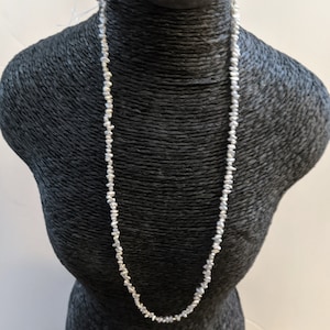 Keshi Pearls - Japanese Akoya Side Drilled Natural Color Saltwater Pearls - 1 Strand  Silver Gray in Color Full 16&quot; Strand - PearlExporting