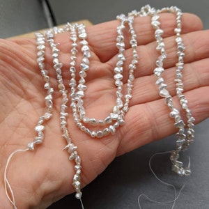 2 Strand Lot Keshi Pearls Japanese Akoya Pearls  Natural Color Baroque Pearls Deal of the Day 2 Strands