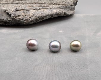 Loose Tahitian Cultured Pearls Semi Round 12.1-12.7  mm - Undrilled 3 Piece Lot - Tahitian Pearls - Wholesale Lot - Free Shipping
