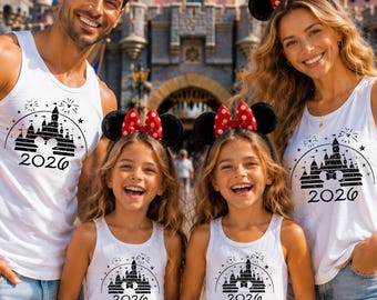 Comfort Colors Disney Trip 2026 Familienurlaub Tanktop, Mickey und Freunde Gruppen-Shirt, Magisches Disney World Familien-Partnerlook-Tanktop-T-Shirt