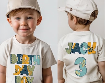 Personalized Dinosaur Birthday Boy Shirt, Custom Age 3rd Birthday Shirt, Dinosaur Party Tee for Boy,3rd Birthday Sweatshirt