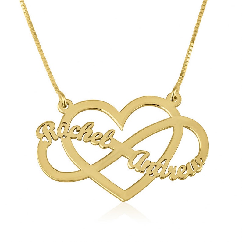 Monogram Name Necklaces Heart Infinity Necklace New Couple Two Names Pendant Design Charm Personalized Fashion Women Love Jewelry Gift Necklaces
