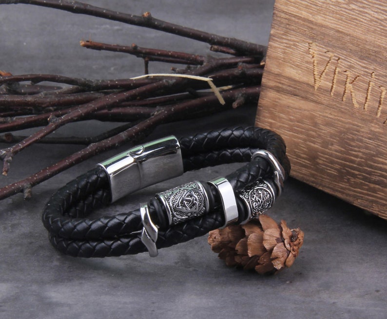 Black Viking Bracelet Viking bracelet STAINLESS STEEL image 1