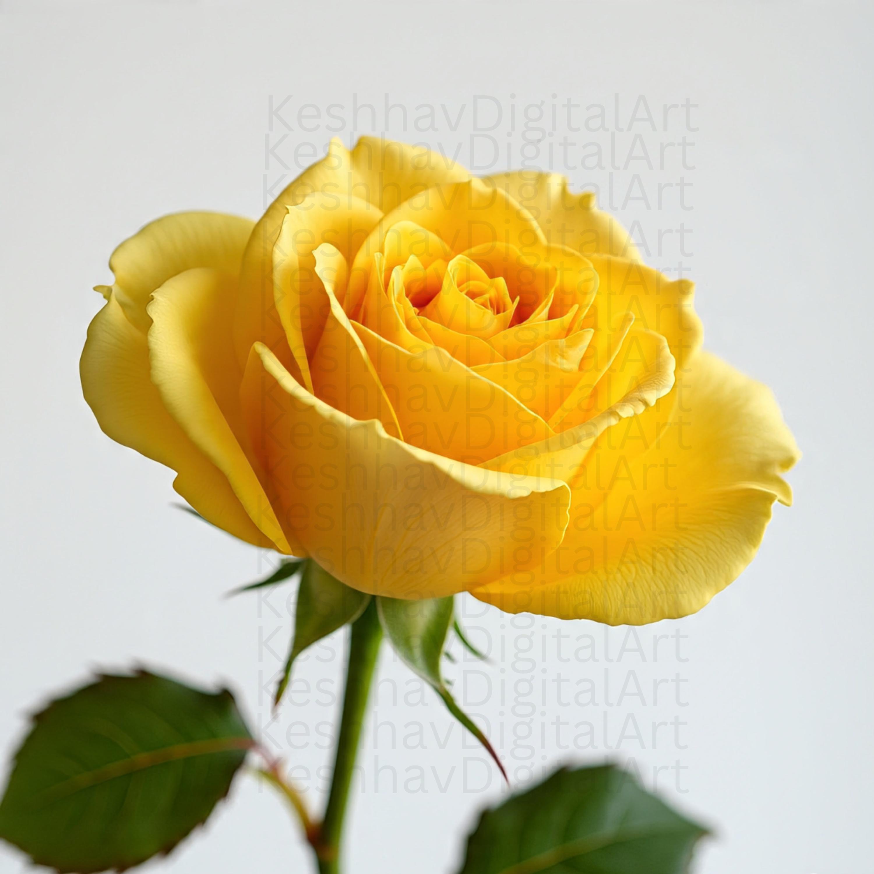 Yellow Roses To Print Watercolor Yellow Rose Clipart: Printable Floral Images (PNG ...