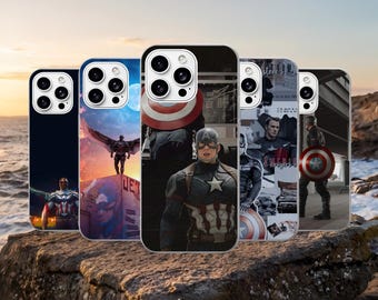 Captain America-telefonskal Avengers för iPhone 17Pro, 16, 15, 14, 13, 12, Samsung S26, S25, S24, S23Fe, A16, A56, Pixel 10, 9Pro